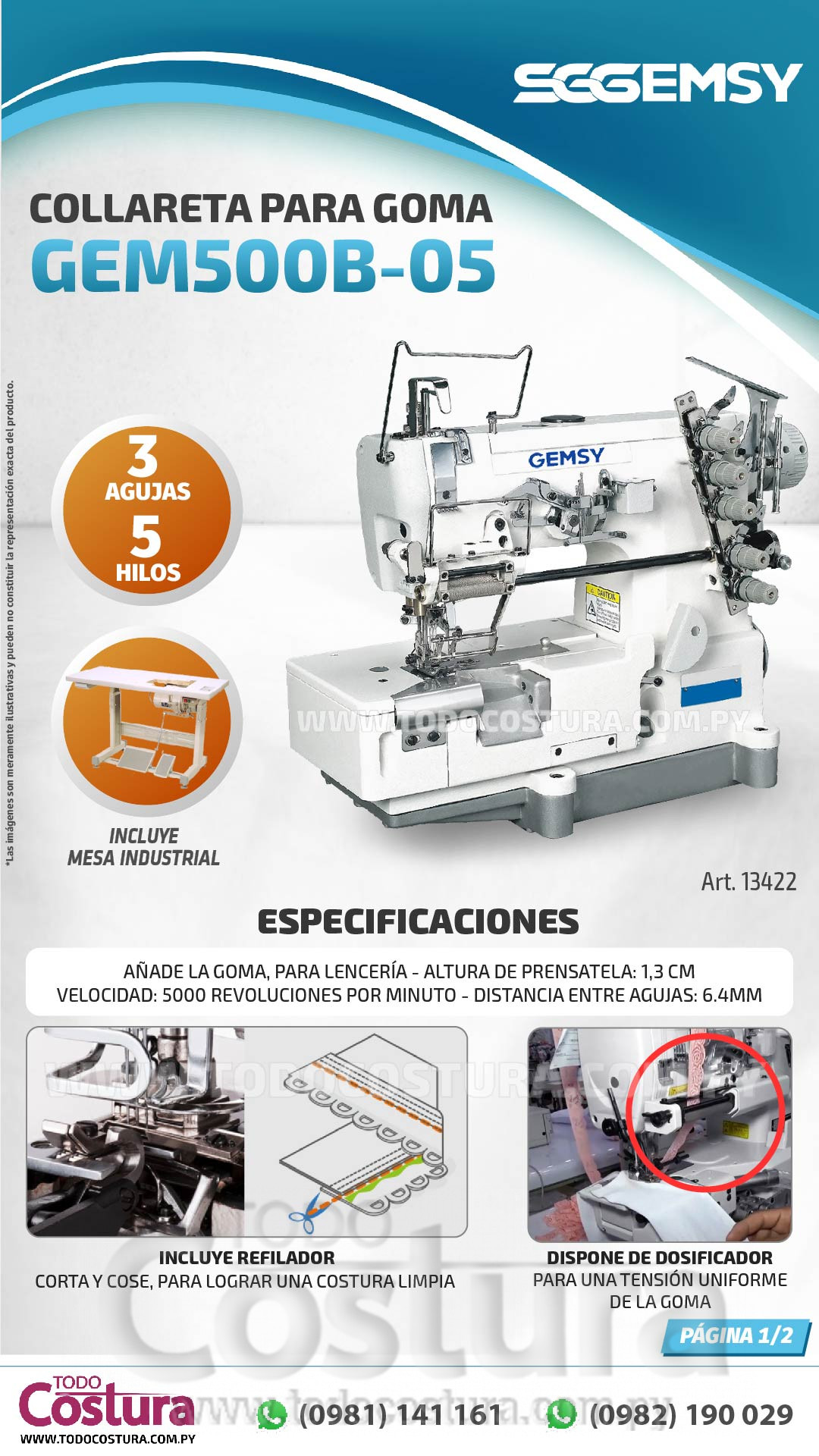 COLLARETA (MECANICA - P/ GOMA) GEMSY-GEM500B-05